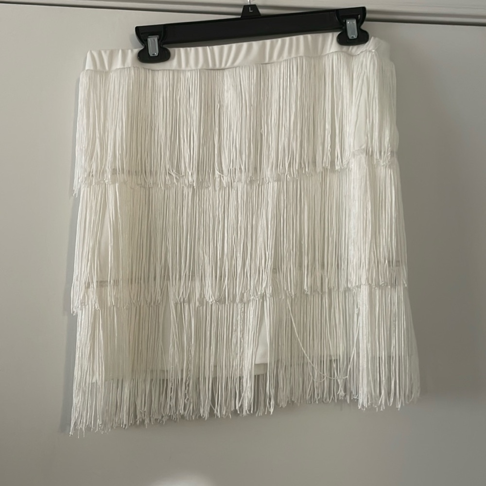 White Fringe skirt